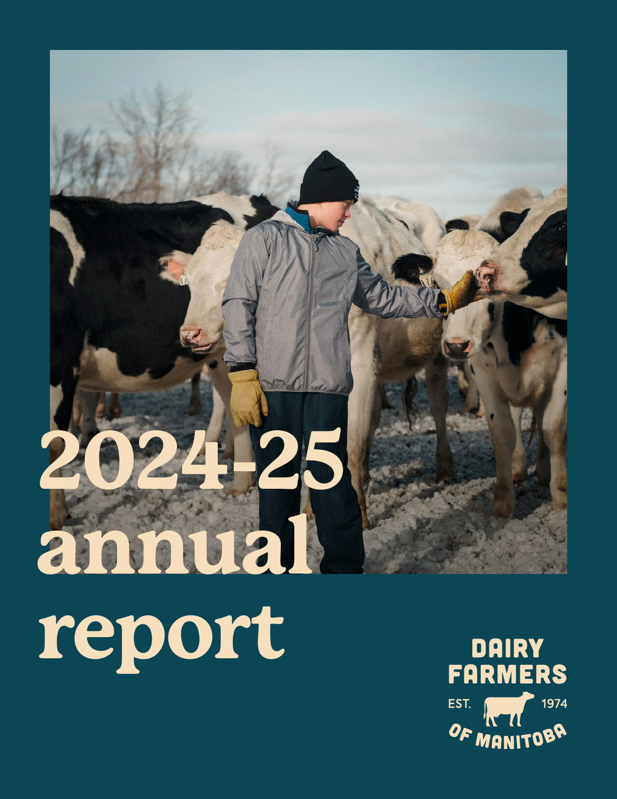 Cover of the Dairy Farmers of Manitoba 2024–25 Annual Report